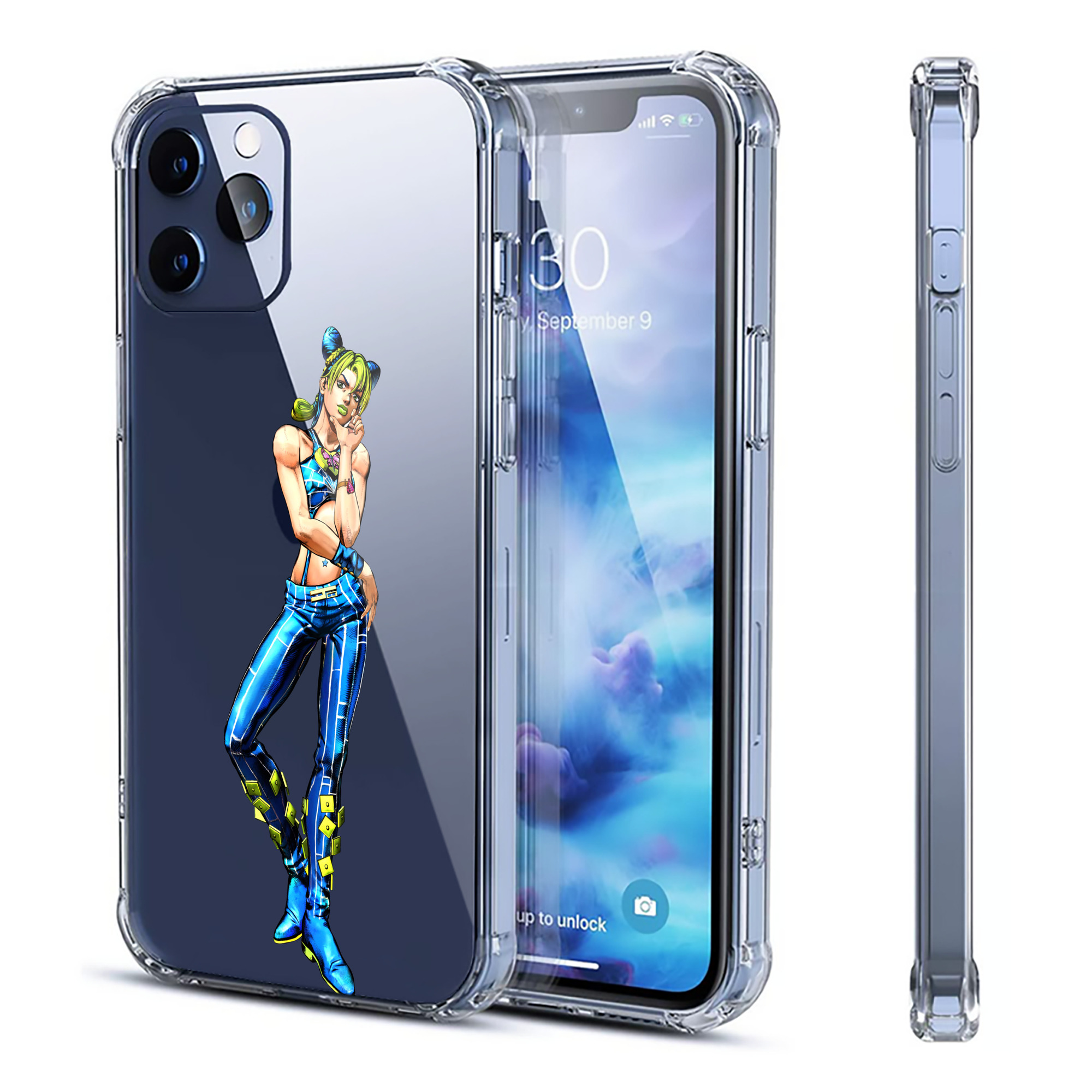 （画像用） "ジョジョの奇妙な冒険 くうじょう ジョリーン JoJo's Bizarre Adventure Jolyne Cujoh " 【iPhone 12シリーズ対応】透明スマホケース（クリアソフトケース）